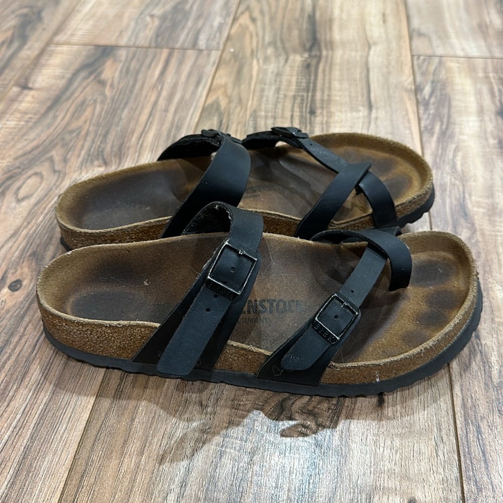 Birkenstock women Mayari sandals black leather sz 38 sz 7